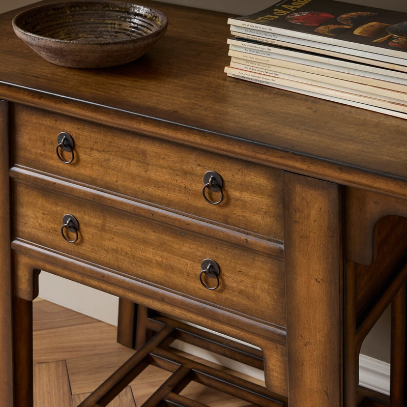 Zhang Desk With Chair - Burnt Umber Eucalyptus Veneer