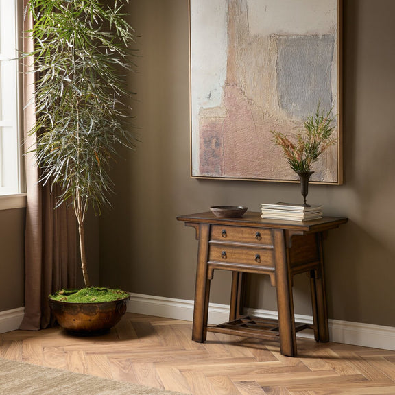 Zhang Desk With Chair - Burnt Umber Eucalyptus Veneer