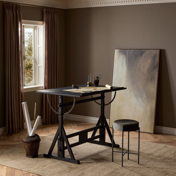 Rockwell Drafting Table - Dark Espresso Reclaimed French Oak