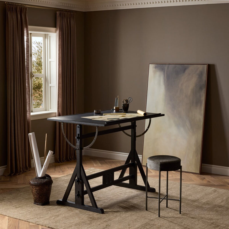 Rockwell Drafting Table - Dark Espresso Reclaimed French Oak