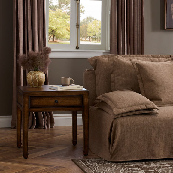 Zhang End Table - Burnt Umber Eucalyptus Veneer