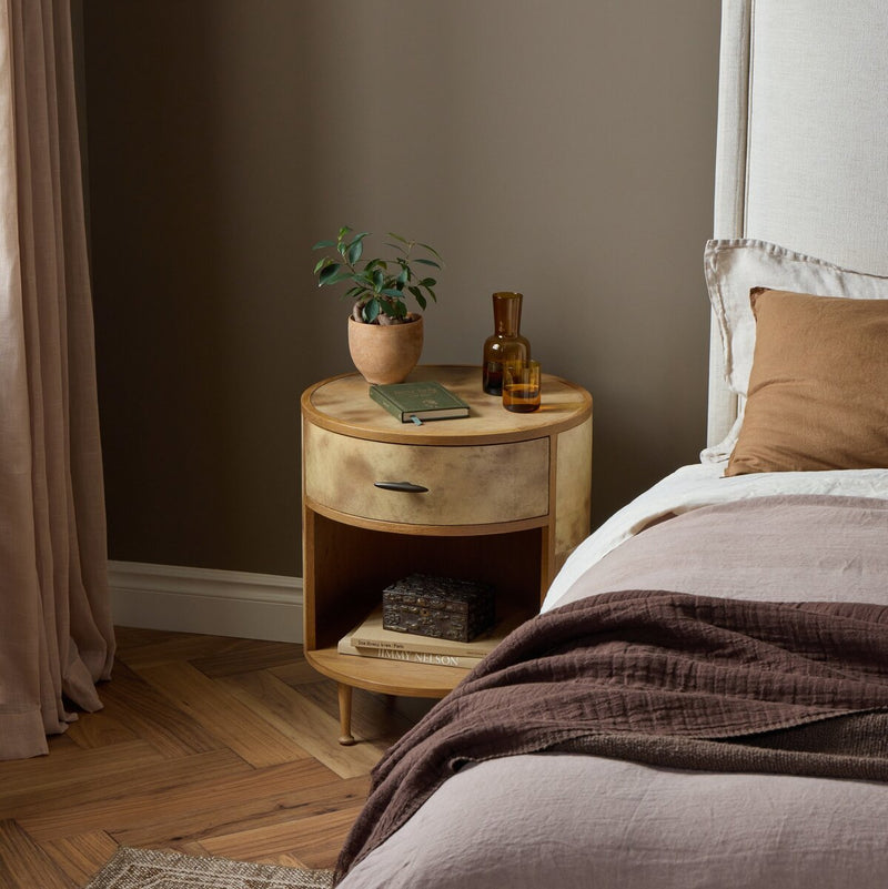 Vellum Round Nightstand - Vellum