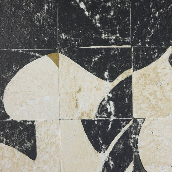 Fragment Diptych by Douglas Galloway - Rustic Walnut Floater