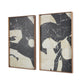 Fragment Diptych by Douglas Galloway - Rustic Walnut Floater