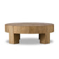 Abaso Round Coffee Table - Rustic Wormwood Oak