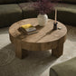 Abaso Round Coffee Table - Rustic Wormwood Oak