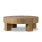 Abaso Round Coffee Table - Rustic Wormwood Oak