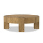 Abaso Round Coffee Table - Rustic Wormwood Oak