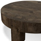 Abaso Round Coffee Table - Ebony Rustic Wormwood Oak