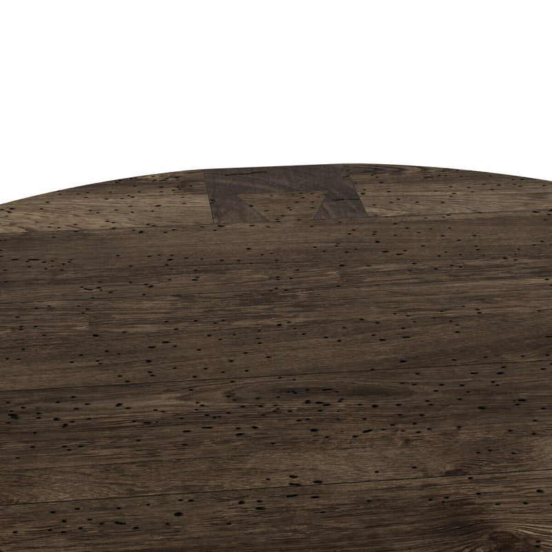 Abaso Round Coffee Table - Ebony Rustic Wormwood Oak