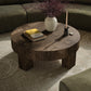 Abaso Round Coffee Table - Ebony Rustic Wormwood Oak