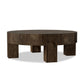 Abaso Round Coffee Table - Ebony Rustic Wormwood Oak