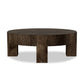 Abaso Round Coffee Table - Ebony Rustic Wormwood Oak