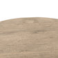 Abaso Round Coffee Table - Whitewash Rustic Wormwood Oak