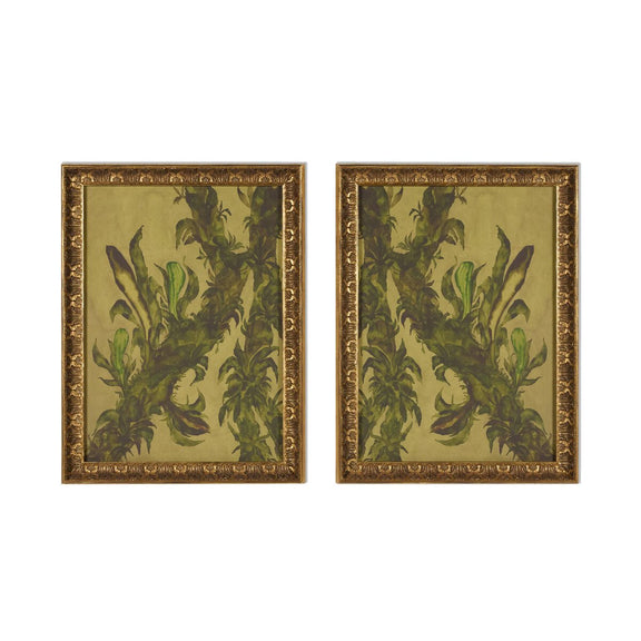 Epiphytes Diptych by Molly Franken - Gilded Antique Gold
