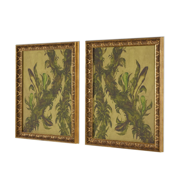 Epiphytes Diptych by Molly Franken - Gilded Antique Gold