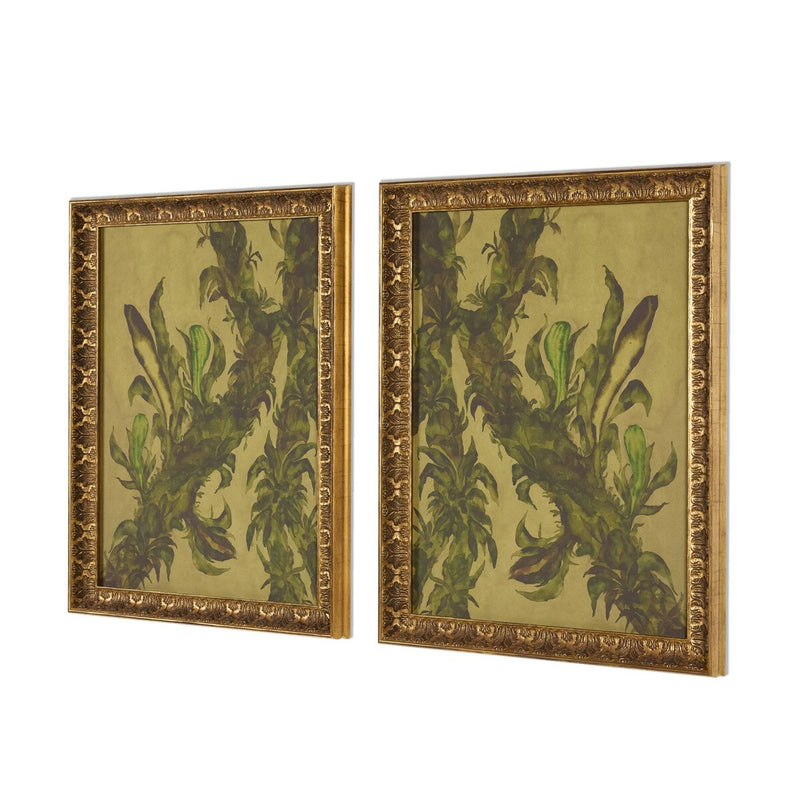 Epiphytes Diptych by Molly Franken - Gilded Antique Gold
