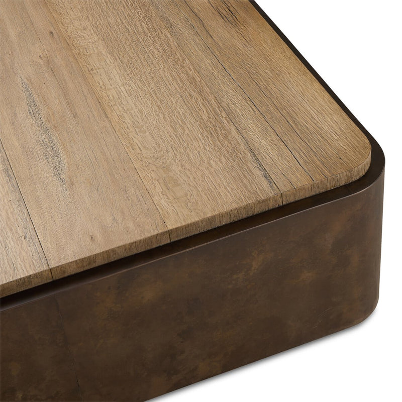 Kipp Square Coffee Table - Burnt Bleached Oak Resawn