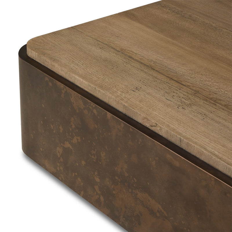 Kipp Square Coffee Table - Burnt Bleached Oak Resawn