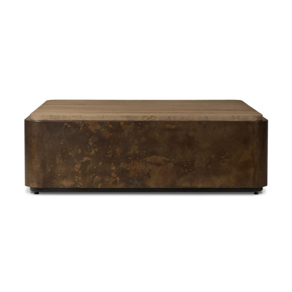 Kipp Square Coffee Table - Burnt Bleached Oak Resawn
