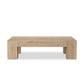 Abaso Rectangular Coffee Table - Whitewash Rustic Wormwood Oak