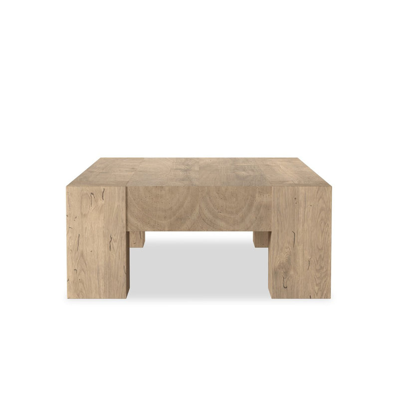 Abaso Rectangular Coffee Table - Whitewash Rustic Wormwood Oak