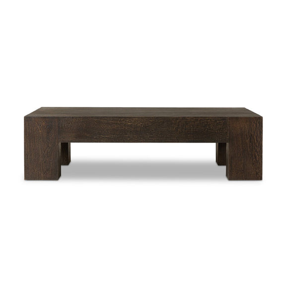 Abaso Rectangular Coffee Table - Ebony Rustic Wormwood Oak