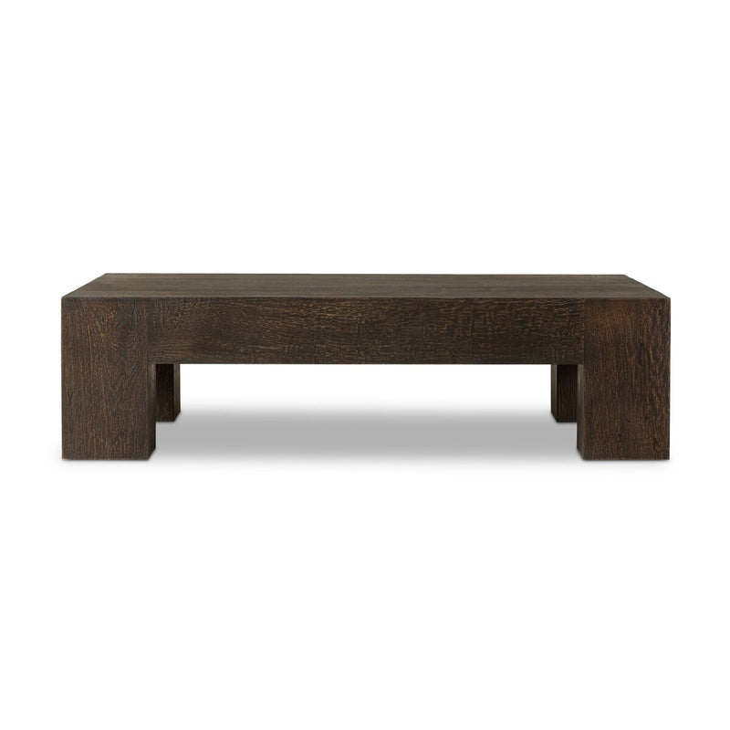 Abaso Rectangular Coffee Table - Ebony Rustic Wormwood Oak