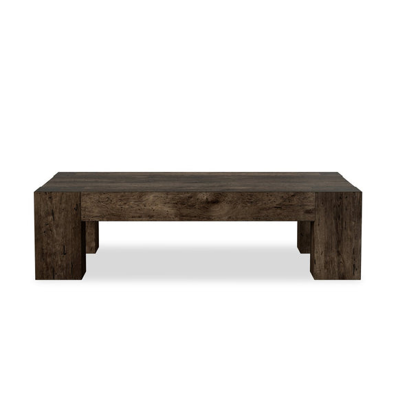 Abaso Rectangular Coffee Table - Ebony Rustic Wormwood Oak