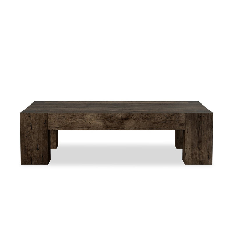 Abaso Rectangular Coffee Table - Ebony Rustic Wormwood Oak