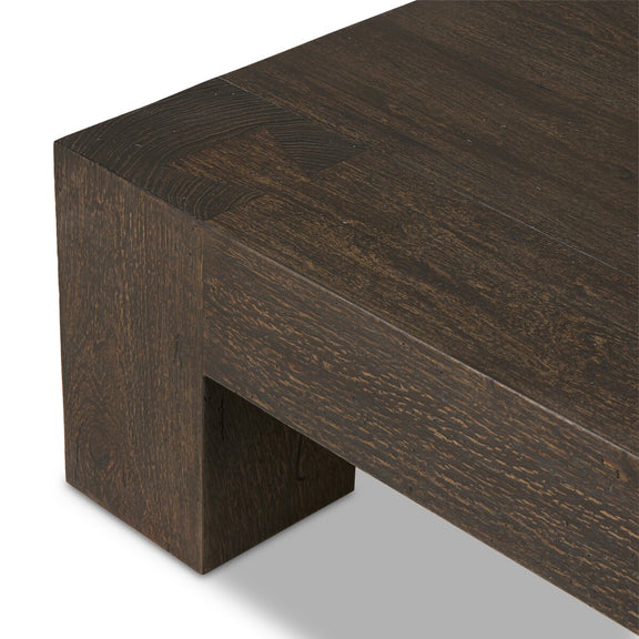 Abaso Rectangular Coffee Table - Ebony Rustic Wormwood Oak