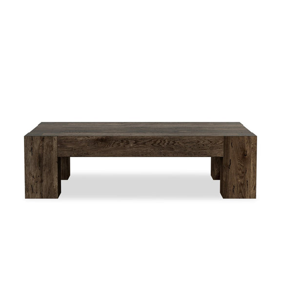 Abaso Rectangular Coffee Table - Ebony Rustic Wormwood Oak
