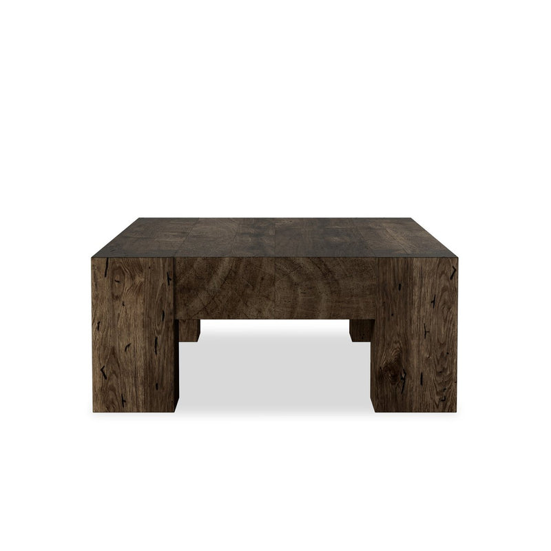 Abaso Rectangular Coffee Table - Ebony Rustic Wormwood Oak