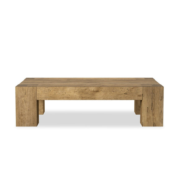 Abaso Rectangular Coffee Table - Rustic Wormwood Oak