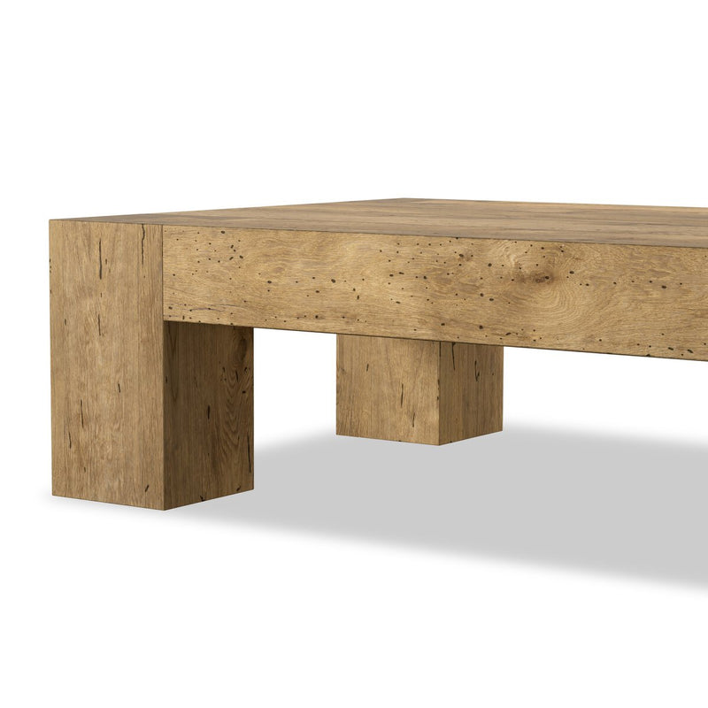 Abaso Rectangular Coffee Table - Rustic Wormwood Oak