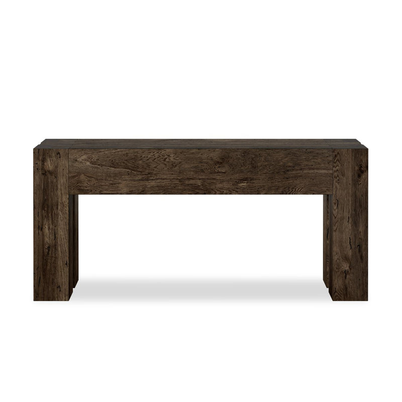 Abaso Console Table - Ebony Rustic Wormwood Oak