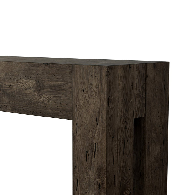 Abaso Console Table - Ebony Rustic Wormwood Oak