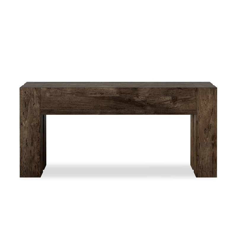 Abaso Console Table - Ebony Rustic Wormwood Oak