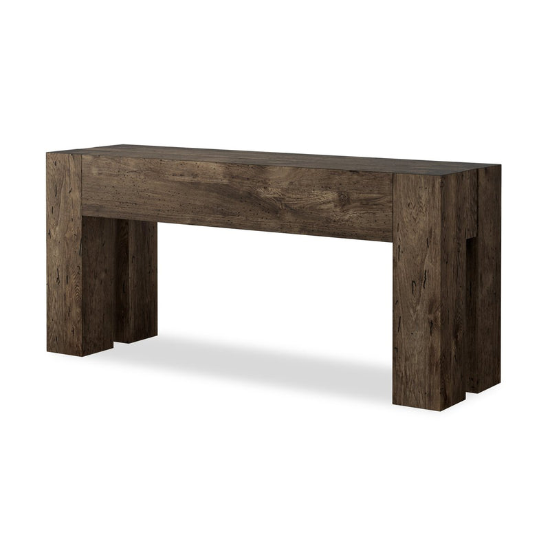 Abaso Console Table - Ebony Rustic Wormwood Oak