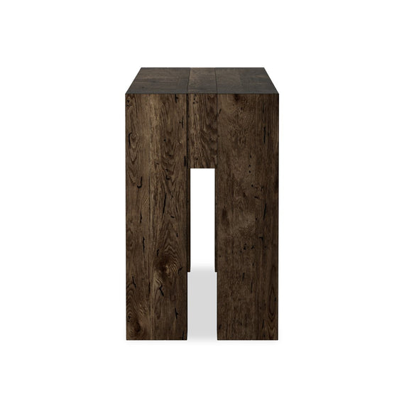 Abaso Console Table - Ebony Rustic Wormwood Oak