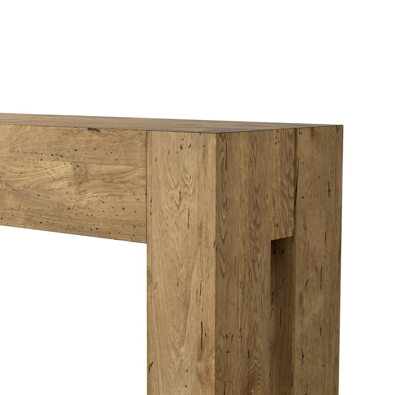 Abaso Console Table - Rustic Wormwood Oak