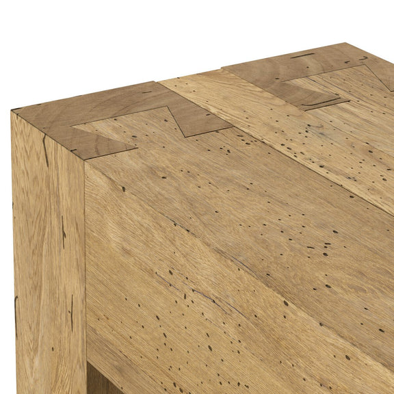 Abaso Console Table - Rustic Wormwood Oak