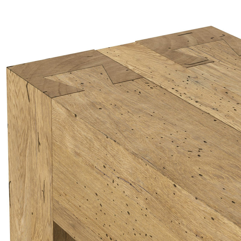 Abaso Console Table - Rustic Wormwood Oak