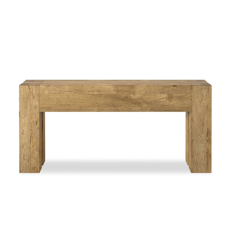 Abaso Console Table - Rustic Wormwood Oak