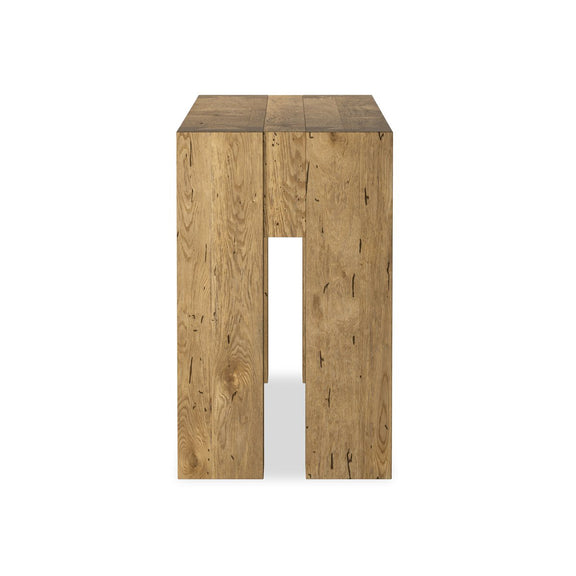 Abaso Console Table - Rustic Wormwood Oak