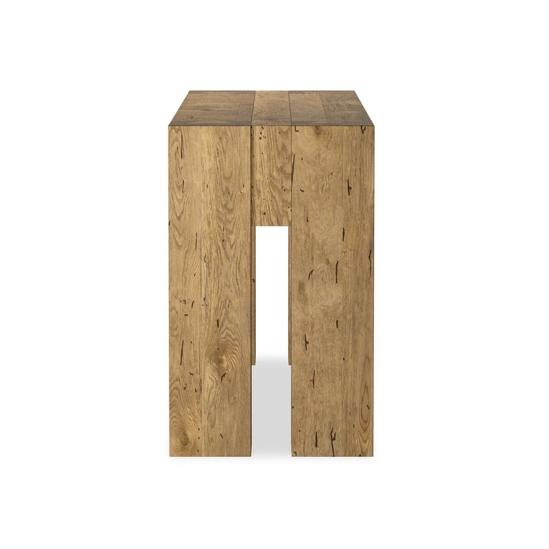 Abaso Console Table - Rustic Wormwood Oak