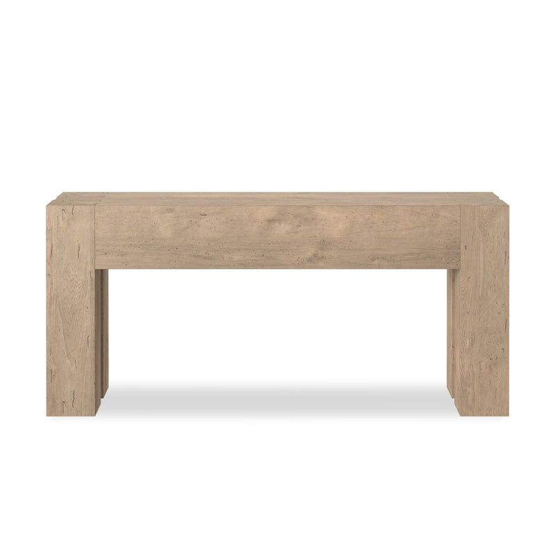 Abaso Console Table - Whitewash Rustic Wormwood Oak