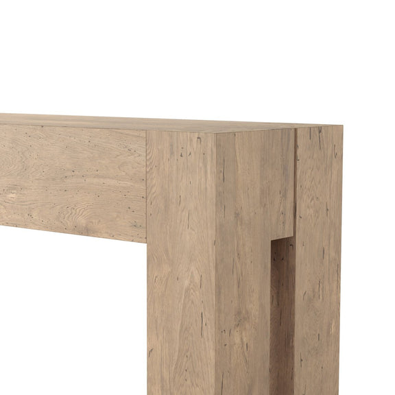 Abaso Console Table - Whitewash Rustic Wormwood Oak
