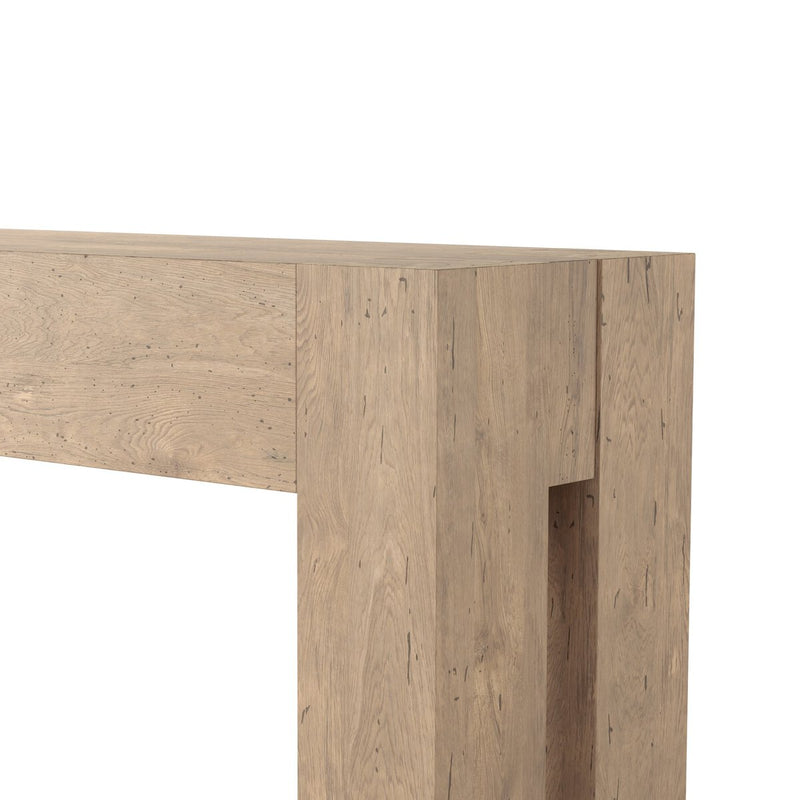Abaso Console Table - Whitewash Rustic Wormwood Oak