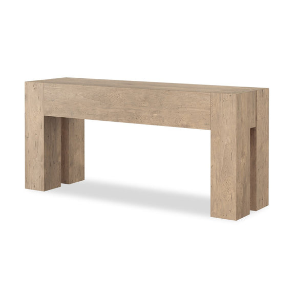 Abaso Console Table - Whitewash Rustic Wormwood Oak